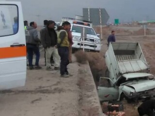 واژگونی خودرو در جاده نیشابور- سبزوار یک فوتی و ۲ مصدوم بر جای گذاشت