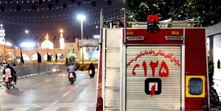 استقرار حدود ۲۰۰ آتش نشان در اماکن برگزاری مراسم شب‌های قدر مشهد