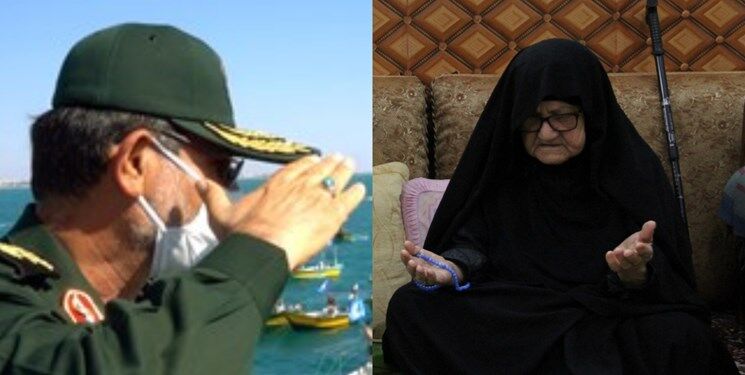 پیام فرمانده نیروی دریایی سپاه به مناسبت درگذشت مادر شهید نبرد مستقیم با آمریکا