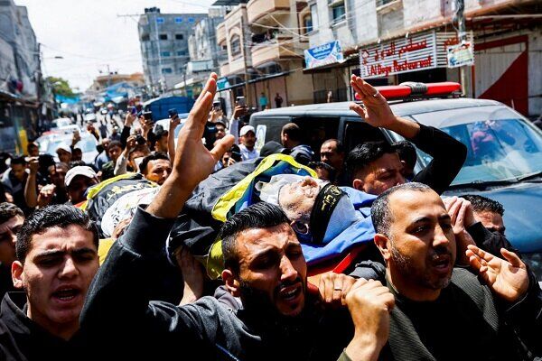 مراسم تشییع پیکر شهدای فلسطینی در غزه+ تصاویر