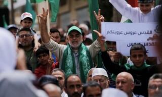 راهپیمایی بزرگ طرفداران حماس در حمایت از مسجد الاقصی