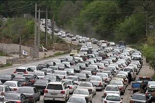 ترافیک سنگین در آزادراه تهران _ شمال و محور چالوس