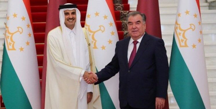 امیر قطر در سفری رسمی وارد تاجیکستان شد