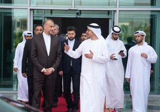 دیدار و گفت و گوی امیرعبداللهیان با وزیر امور خارجه امارات