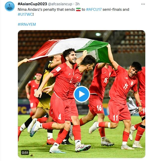 تمجید کنفدراسیون آسیا از نوجوانان ایران +عکس