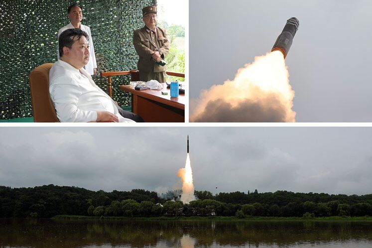نظارت رهبر کره شمالی بر شلیک موشک بالستیک قاره‌پیما