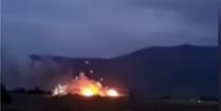 آتش‌سوزی در یک پایگاه نظامی در کریمه+فیلم