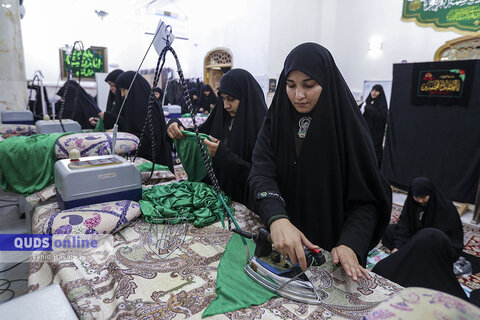گزارش تصویری I دوخت لباس مراسم شیرخوارگان حسینی در حرم مطهر رضوی