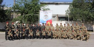 رزمایش مشترک گاردهای ملی نظامی ازبکستان و قرقیزستان+تصاویر
