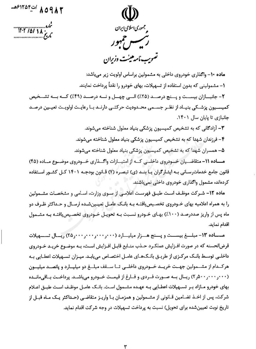 آییننامه واردات خودروی جانبازان ابلاغ شد+ جزئیات