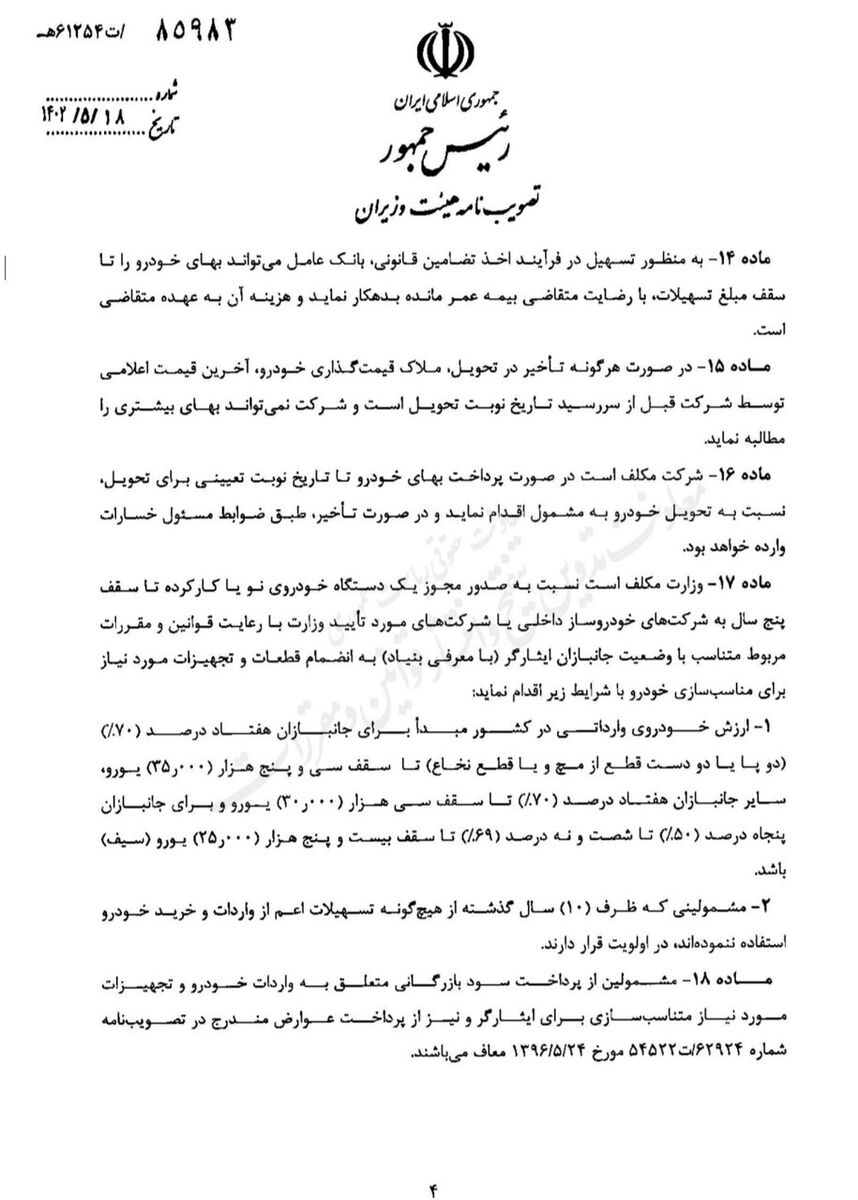 آییننامه واردات خودروی جانبازان ابلاغ شد+ جزئیات