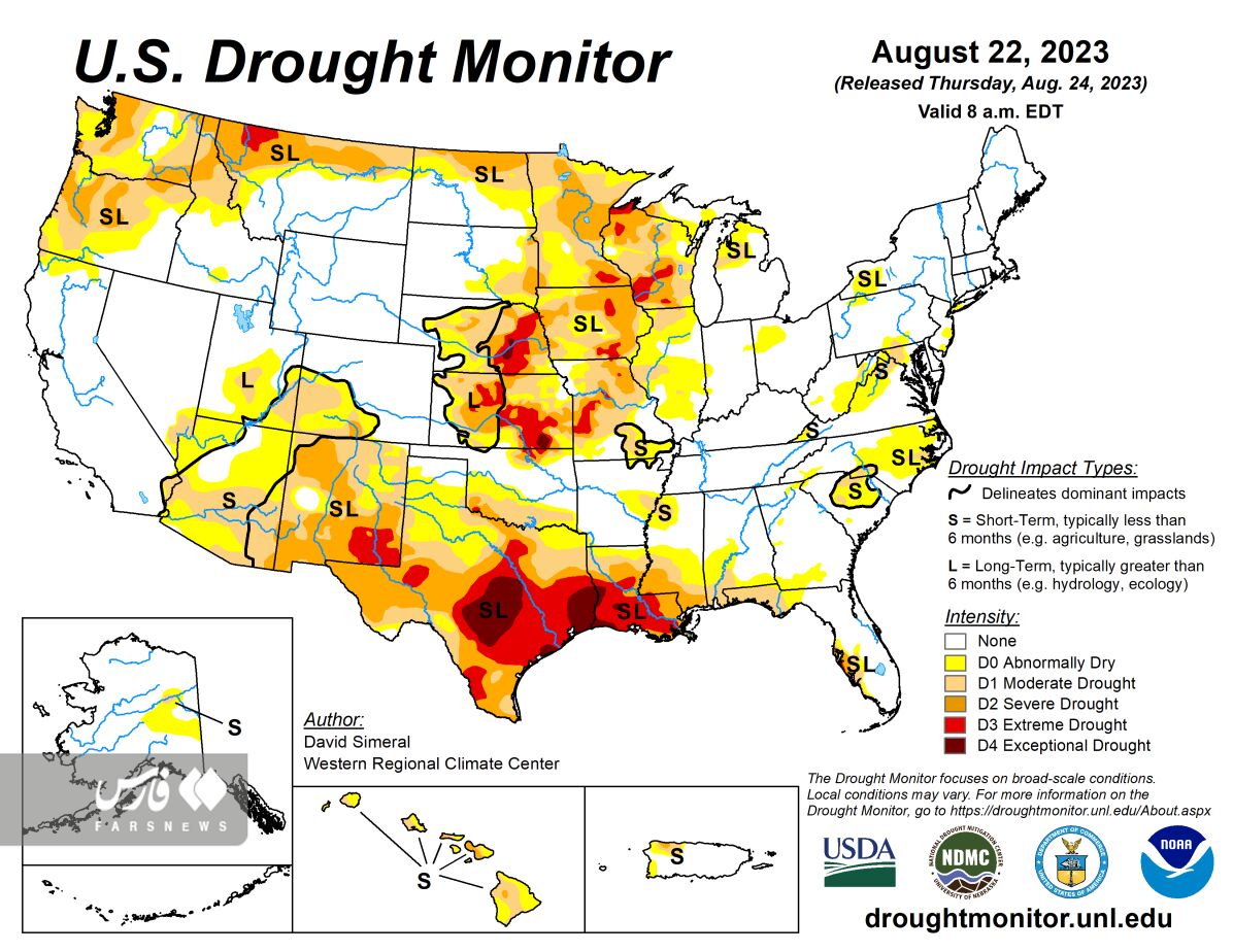 ۱۱۱ میلیون آمریکایی تحت تاثیر خشکسالی شدید
