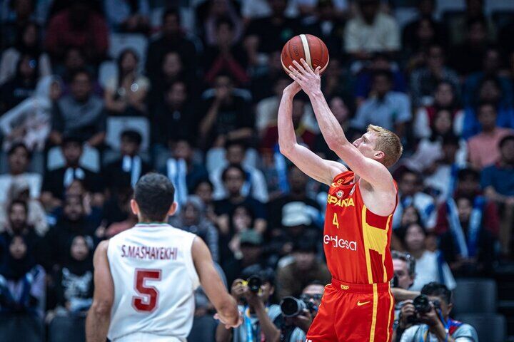 شکست بسکتبال ایران برابر اسپانیا/بردن یک چهارم بازی ازقهرمان جهان