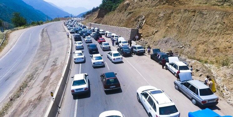ترافیک سنگین خودروها در محور کندوان