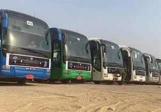 تأمین وسایل نقلیه برای زائران اربعین در مرز مهران
