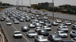 ترافیک سنگین  در آزادراه قزوین - کرج