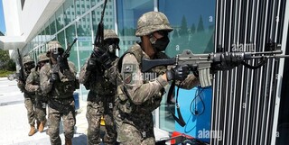 رزمایش ضد تروریستی آمریکا و کره جنوبی نزدیک مرز دو کره