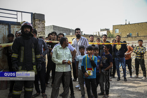 گزارش تصویری I حریق کارگاه مبل سازی در جاده کلات مشهد