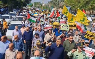 راهپیمایی حمایت از مردم مظلوم فلسطین در بوشهر