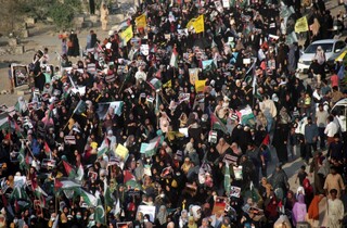 اجتماع زنان پاکستانی در دفاع از نبرد فلسطینی‌ها علیه اسرائیل برگزار شد