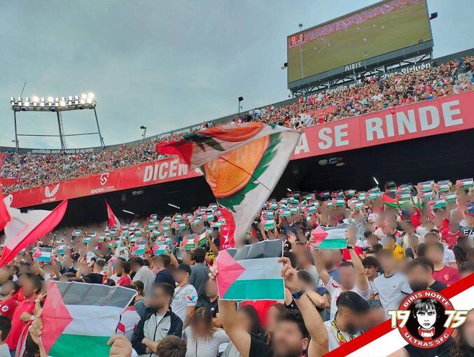 حمایت از فلسطین در بازی رئال و سویا