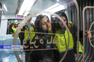 گزارش تصویری I مانور خروج قطار شهری از ریل در مشهد