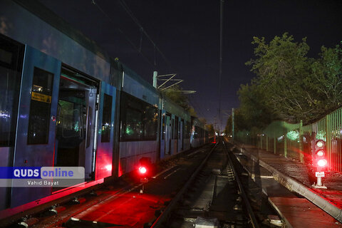 گزارش تصویری I مانور خروج قطار شهری از ریل در مشهد