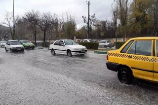 بارش شدید تگرگ در اردبیل