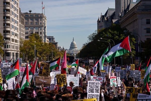 تظاهرات آمریکایی‌ها در نیویورک در حمایت از فلسطین