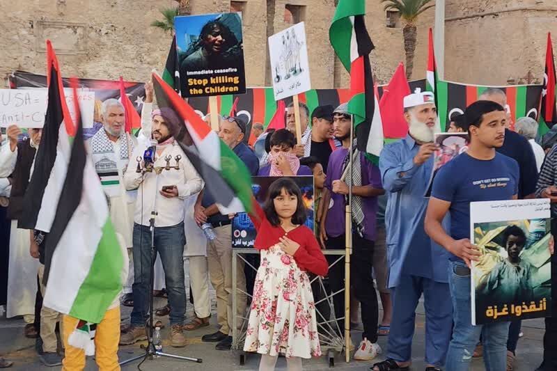 تظاهرات مردم لیبی در حمایت از غزه