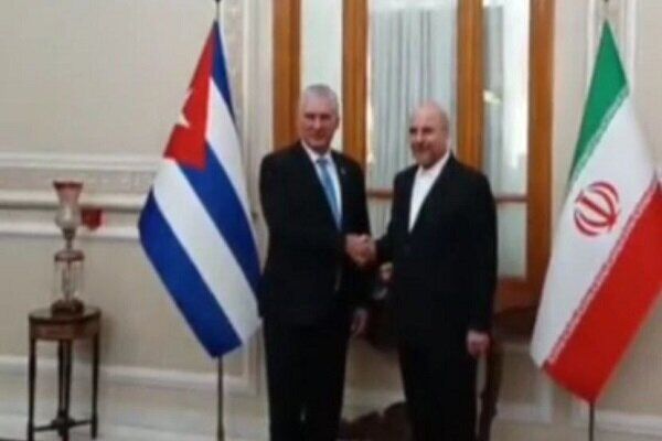 دیدار رییس‌جمهور کوبا با قالیباف