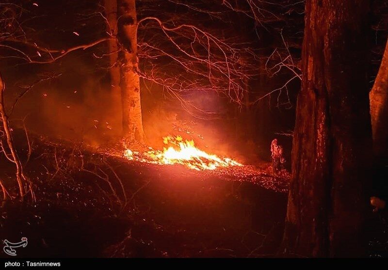 آتش‌سوزی ۱۳ ساعته در جنگل‌های آغوزبن رودبار/ آتش ۸ هکتار را فرا گرفت 