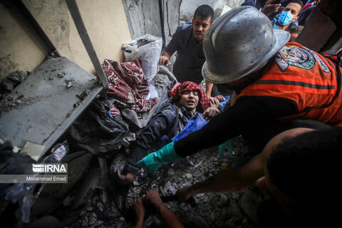 گزارش تصویری I حمله رژیم اشغالگر به مناطق مسکونی غزه