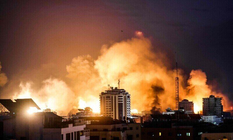 به آتش کشیدن پناهگاه آوارگان فلسطینی در غزه