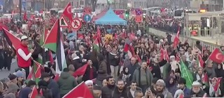 تظاهرات مردم ترکیه در شهر استانبول در حمایت از ملت فلسطین