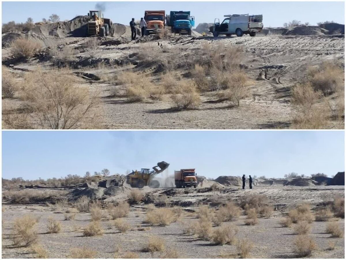 آغاز عملیات اجرایی جمع‌آوری تپه خاکی در مجاورت باند فرودگاه گناباد