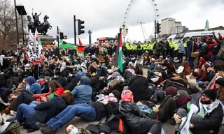 پایتخت انگلیس بار دیگر صحنه تظاهرات حامیان فلسطین شد