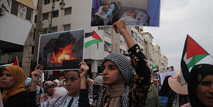 تظاهرات در ۵۶ شهر مغرب علیه جنایات اسرائیل در غزه