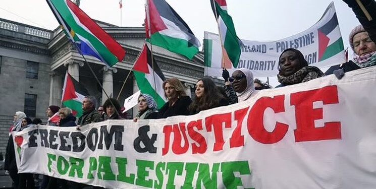 تظاهرات بزرگ ایرلندی‌ها در حمایت از فلسطین