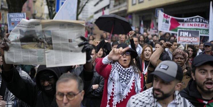 اعتراضات علیه رژیم صهیونیستی در پایتخت پرتغال