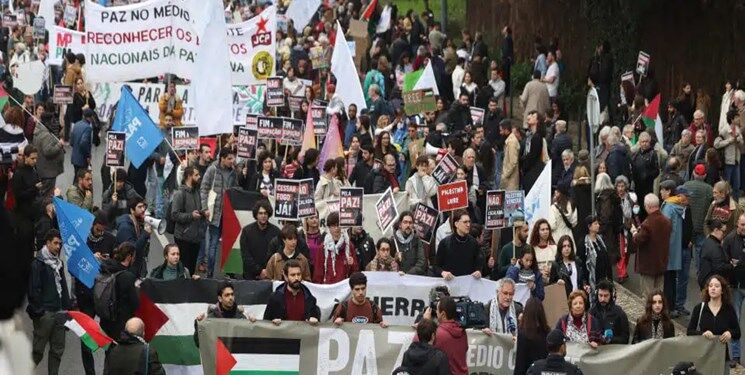 اعتراضات علیه رژیم صهیونیستی در پایتخت پرتغال