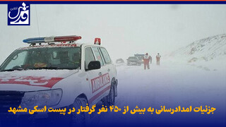فیلم| جزئیات امدادرسانی به بیش از ۴۵۰ نفر گرفتار در پیست اسکی مشهد