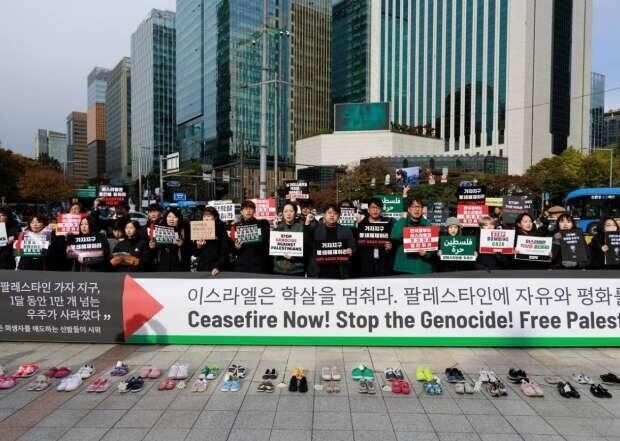 تظاهرات در سئول در محکومیت حملات رژیم صهیونیستی به غزه