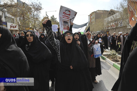 گزارش تصویری I راهپیمایی نمازگزاران مشهدی در محکومیت جنایات رژیم صهیونیستی