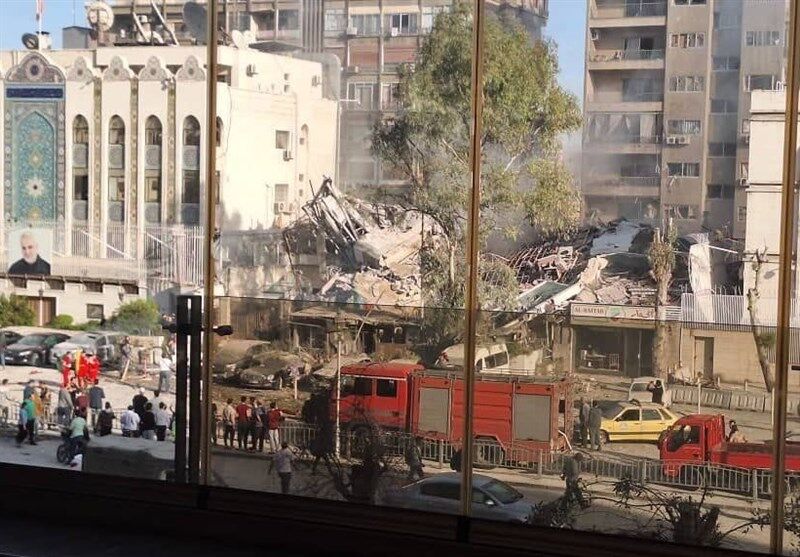 حمله موشکی رژیم صهیونیستی به ساختمان کنسولگری ایران در دمشق + فیلم