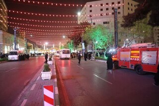 استقرار آتش نشانان مشهدی در مسیر برگزاری راهپیمایی روز قدس 