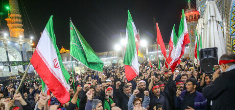 تجمع مردم قم در حمایت از تنبیه رژیم متجاوز اسرائیل توسط سپاه پاسداران انقلاب اسلامی