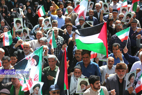 گزارش تصویری | راهپیمایی مردمی در حمایت از مردم مظلوم غزه و عملیات وعده صادق