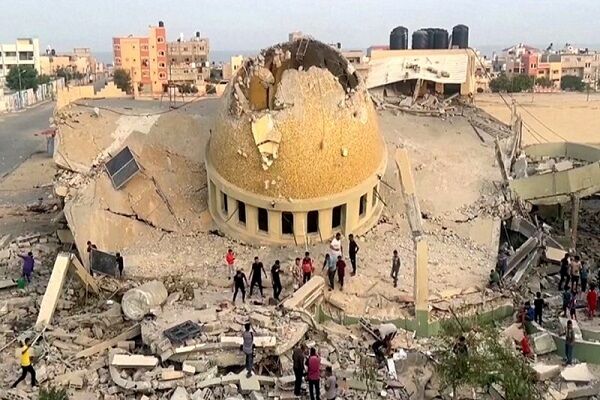تخریب گسترده مساجد غزه، گواه جنگ دینی اسرائیل علیه اسلام + عکس