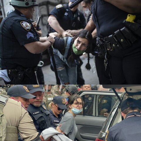 عکس| تصاویری از برخورد وحشتناک پلیس آمریکا با دختران دانشجو